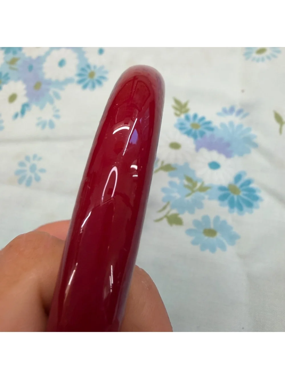 Dark red glass bangle bracelet vintage